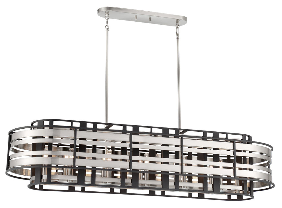 Metropolitan N7989-420 12 Light Island Pendant, Brushed Nickel W/ Sand Coal