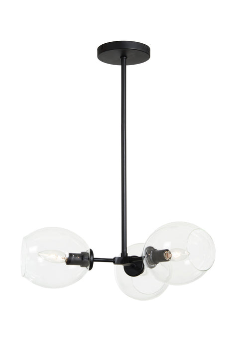 George Kovacs P1363-66A Three Light Semi Flush Mount, Coal