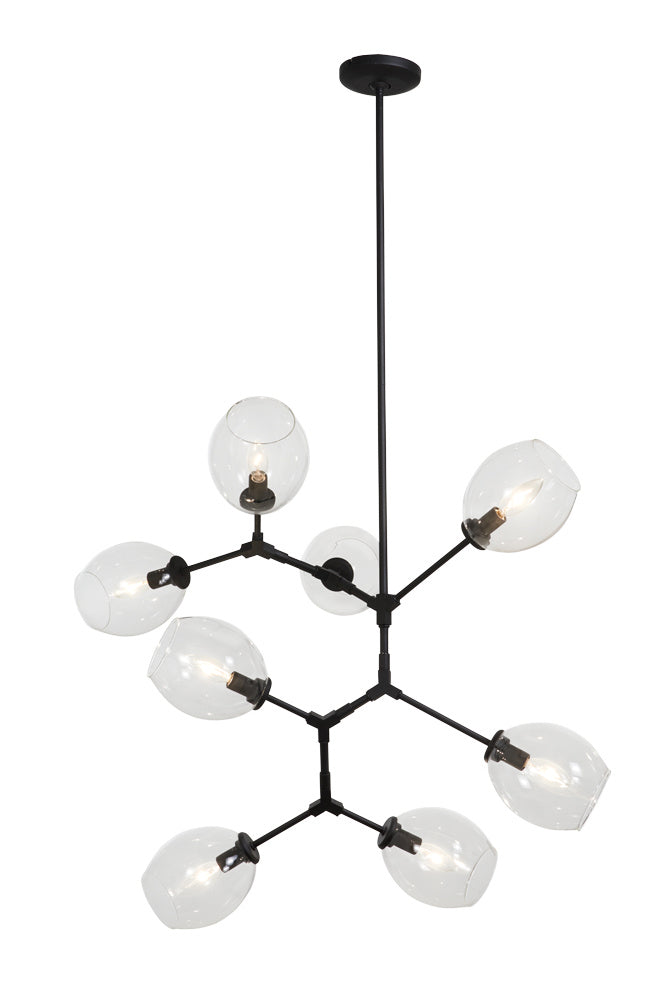 George Kovacs P1365-66A Eight Light Pendant, Coal