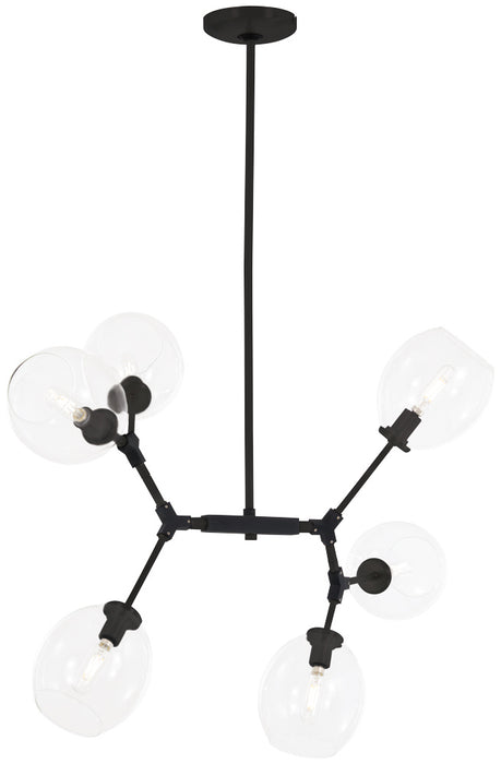 George Kovacs P1366-66A Six Light Pendant, Coal