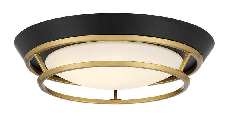 George Kovacs P5371-689-L LED Flush Mount, Coal And Satin Brass