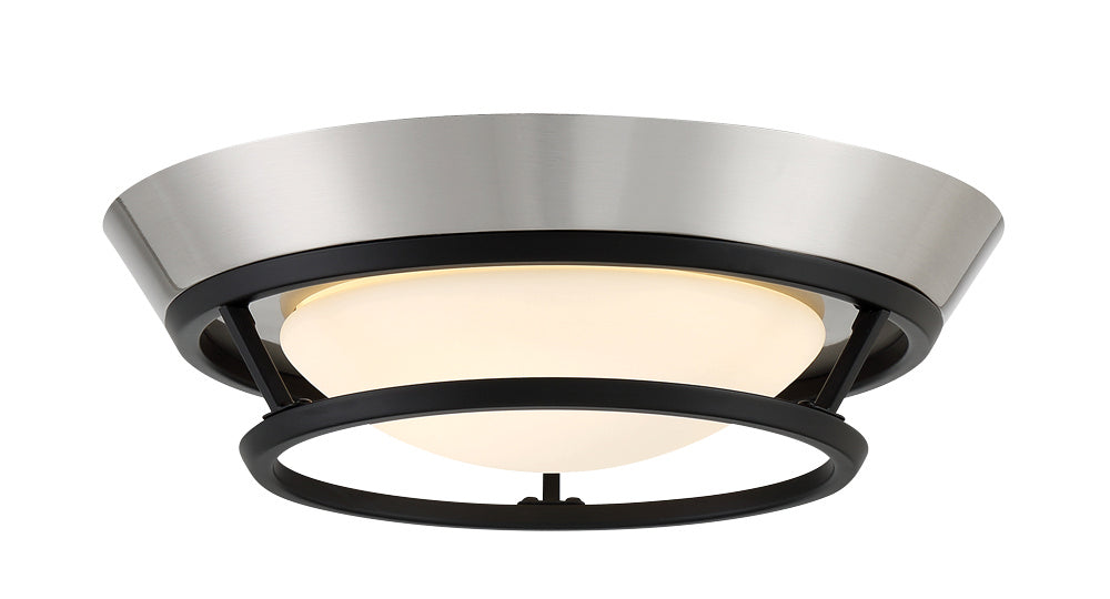 George Kovacs P5371-691-L LED Flush Mount, Coal With Brushed Nickel