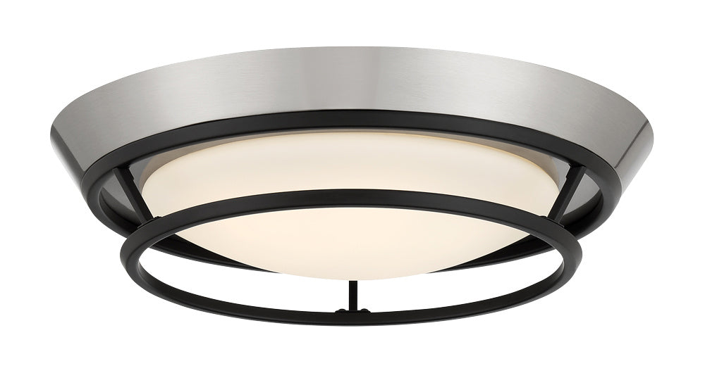 George Kovacs P5372-691-L LED Flush Mount, Coal With Brushed Nickel