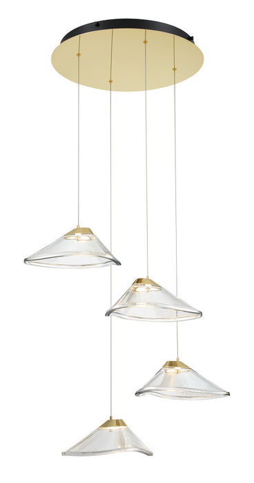George Kovacs P5403-718-L LED Pendant, Coal And Sun Gold