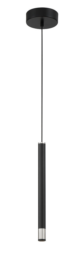 George Kovacs P5409-691-L LED Mini Pendant, Coal With Brushed Nickel