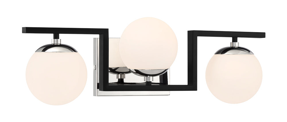 George Kovacs P5423-572 Three Light Bath, Coal With Polished Nichel High