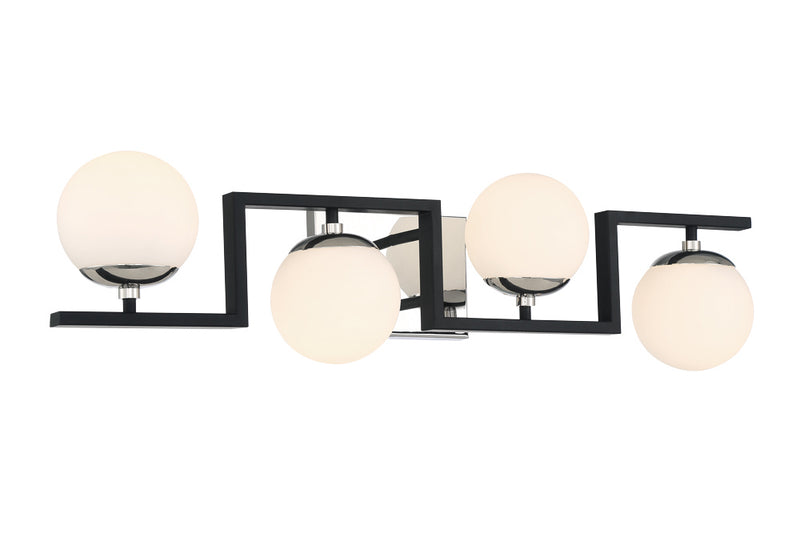 George Kovacs P5424-572 Four Light Bath, Coal With Polished Nichel High