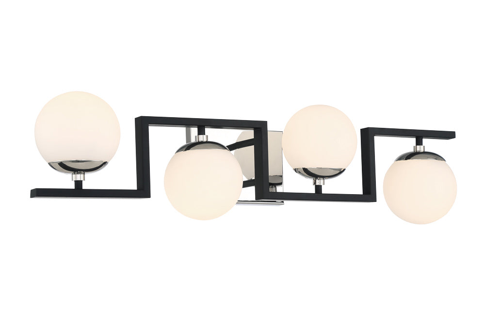 George Kovacs P5424-572 Four Light Bath, Coal With Polished Nichel High