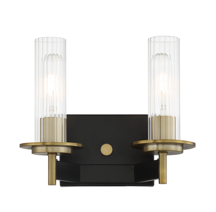 Minka-Lavery 2542-726 Two Light Bath, Coal And Soft Brass