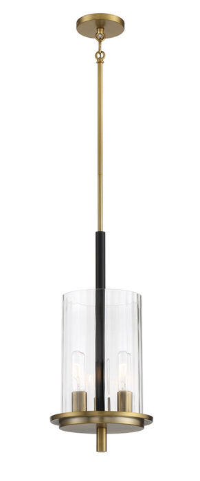 Minka-Lavery 2543-726 Three Light Pendant, Coal And Soft Brass