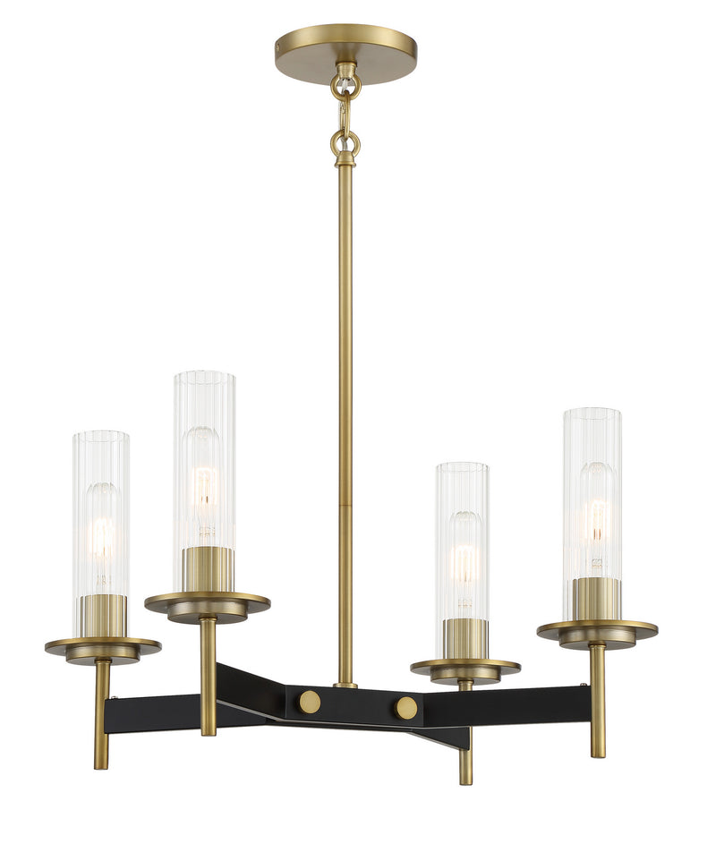 Minka-Lavery 2544-726 Four Light Chandelier, Coal And Soft Brass