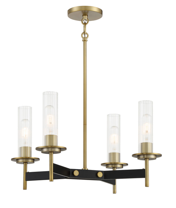 Minka-Lavery 2544-726 Four Light Chandelier, Coal And Soft Brass