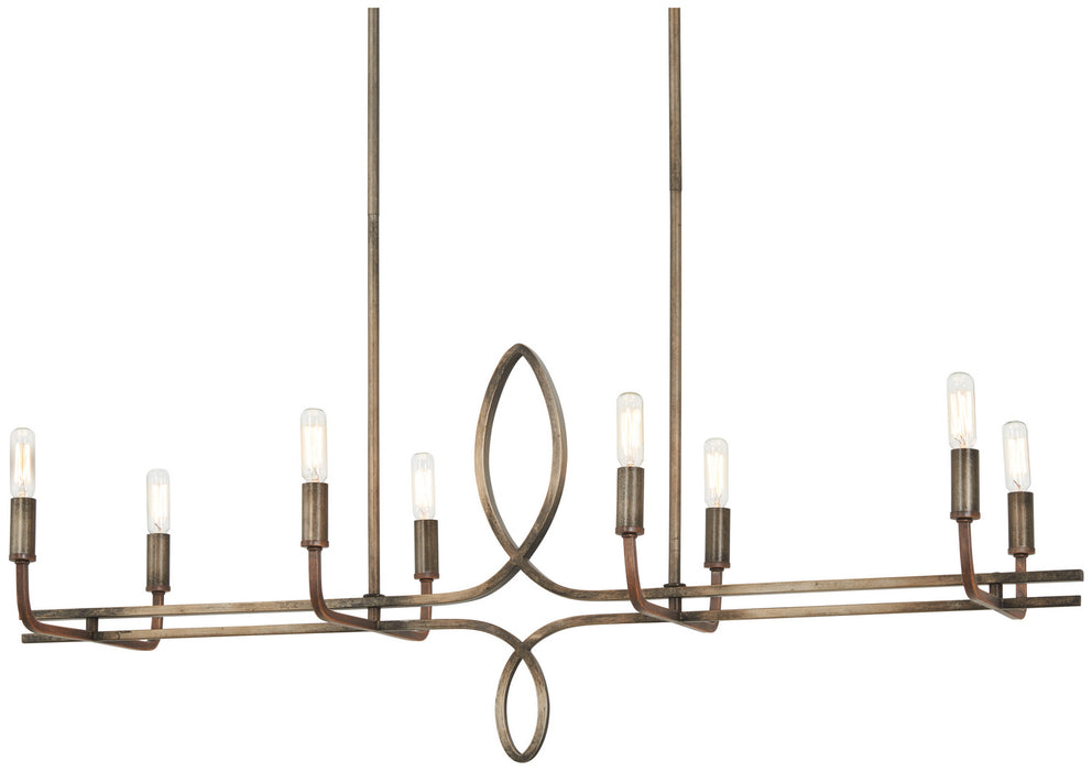Minka-Lavery 2698-115 Eight Light Island Pendant, Aged Darkwood With Silver Pati