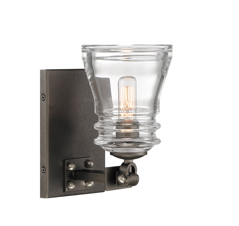 Minka-Lavery 2731-709 One Light Bath, Smoked Iron And Brushed Nickel