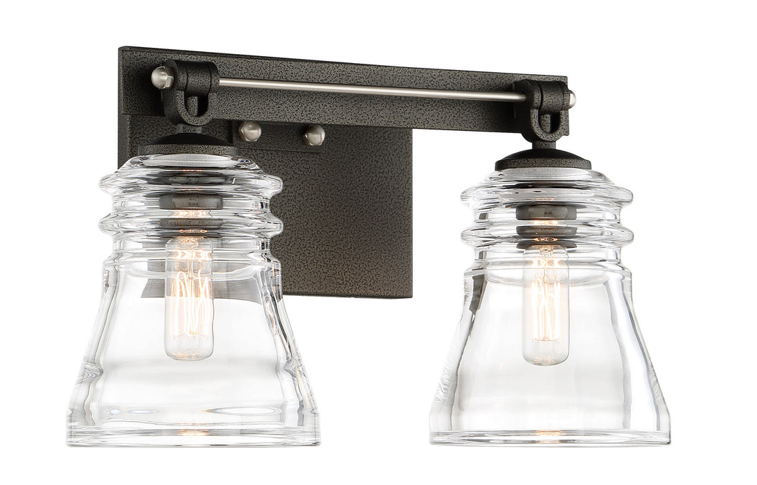 Minka-Lavery 2732-709 Two Light Bath, Smoked Iron And Brushed Nickel