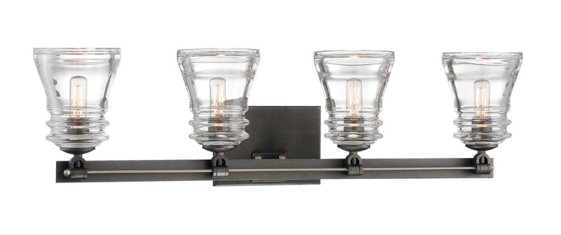 Minka-Lavery 2734-709 Four Light Bath, Smoked Iron And Brushed Nickel