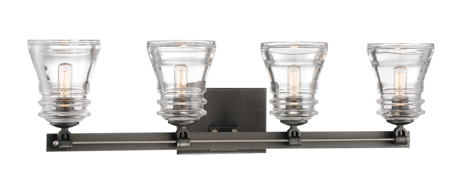 Minka-Lavery 2734-709 Four Light Bath, Smoked Iron And Brushed Nickel