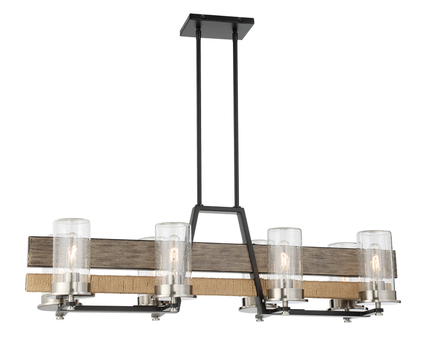 Minka-Lavery 2768-733 Eight Light Island Pendant, Stone Grey, Coal & Brushed Nic