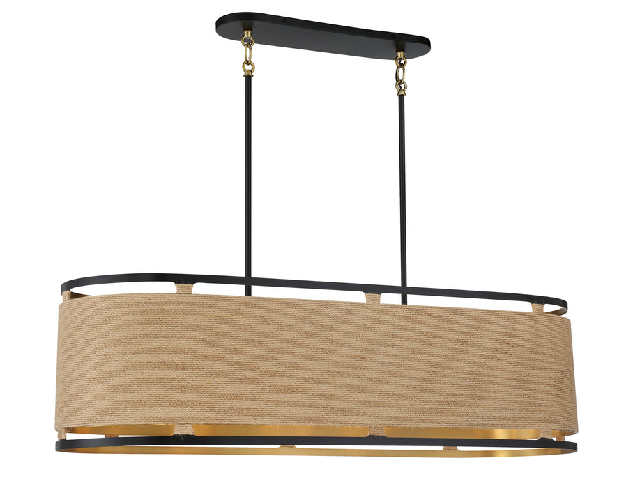 Minka-Lavery 3860-726 Eight Light Island Pendant, Coal And Soft Brass
