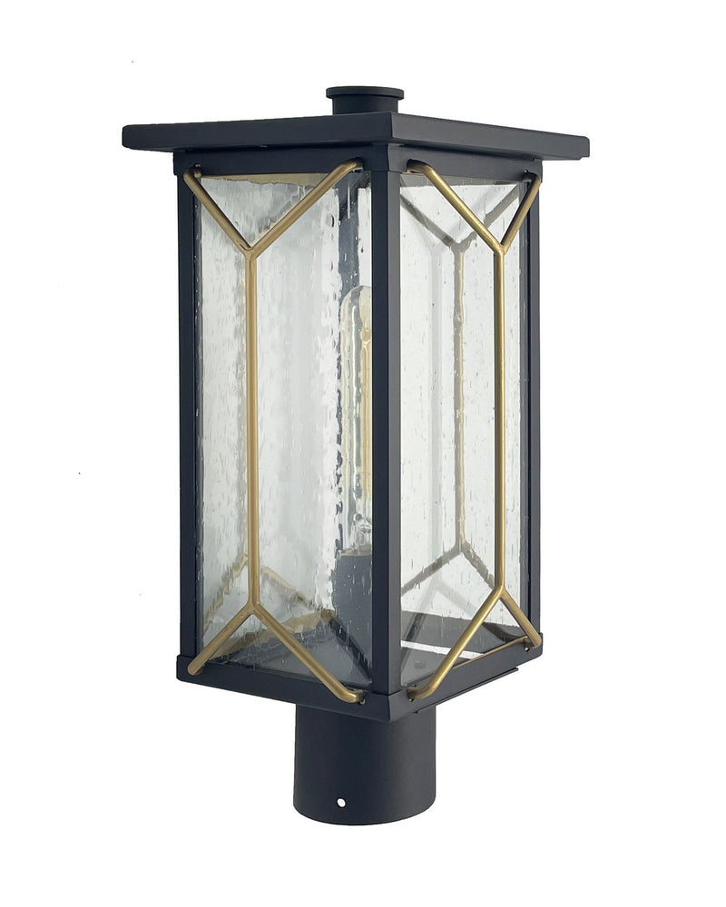 Minka-Lavery 72806-727 One Light Outdoor Post Mount, Sand Coal And Mystic Gold