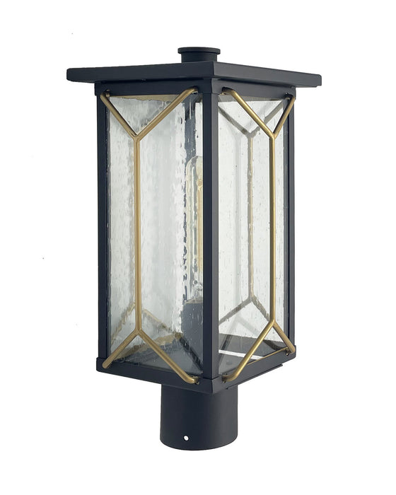 Minka-Lavery 72806-727 One Light Outdoor Post Mount, Sand Coal And Mystic Gold
