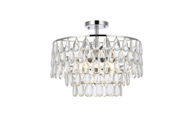Elegant Lighting 1103F18C Five Light Flush Mount, Chrome