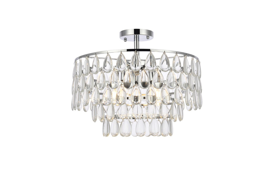 Elegant Lighting 1103F18C Five Light Flush Mount, Chrome