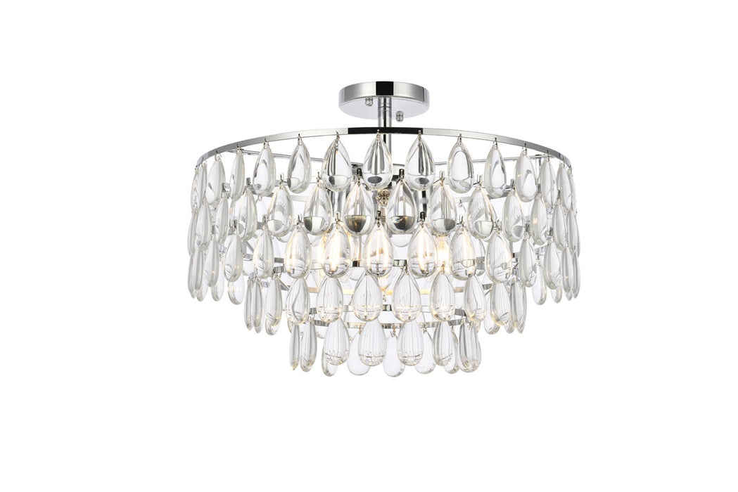 Elegant Lighting 1103F20C Five Light Flush Mount, Chrome