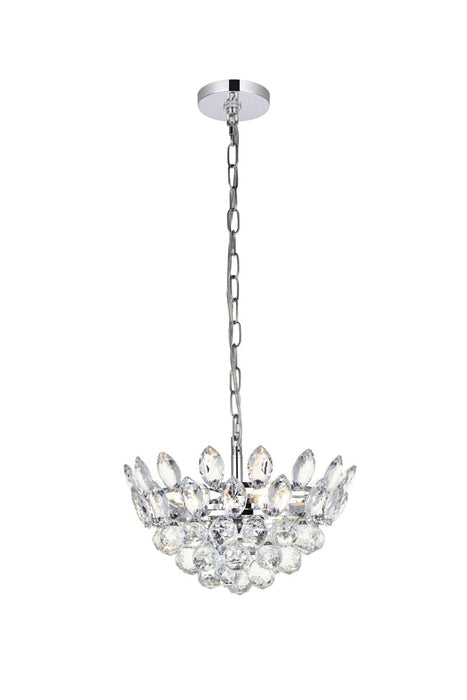 Elegant Lighting 1104D14C Three Light Pendant, Chrome