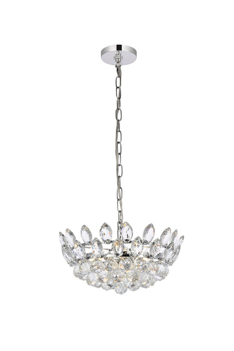 Elegant Lighting 1104D16C Three Light Pendant, Chrome