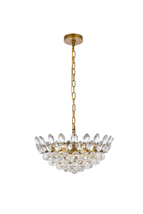 Elegant Lighting 1104D18BR Five Light Pendant, Brass
