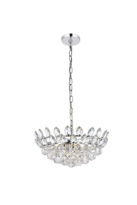 Elegant Lighting 1104D18C Five Light Pendant, Chrome