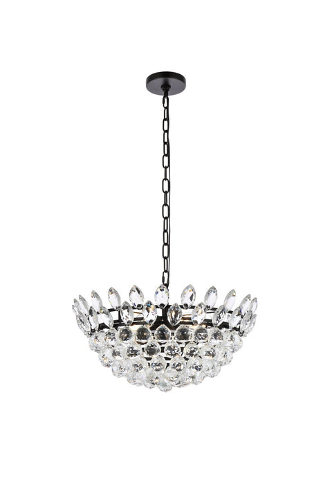 Elegant Lighting 1104D20BK Five Light Pendant, Black