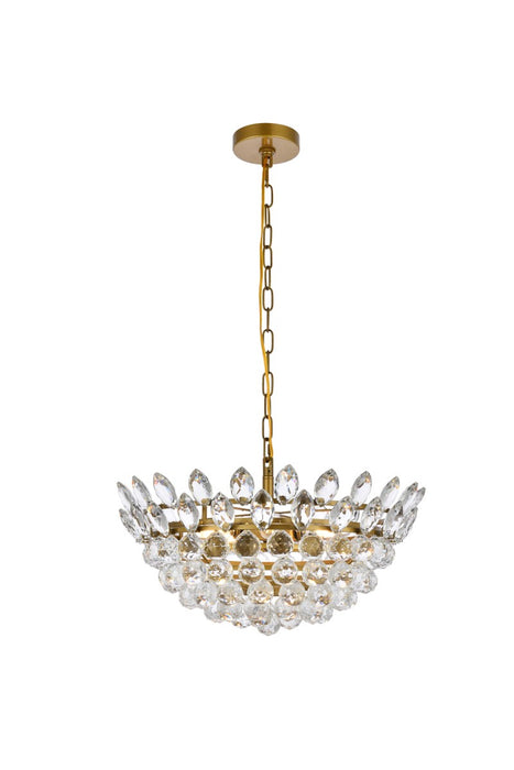 Elegant Lighting 1104D20BR Five Light Pendant, Brass