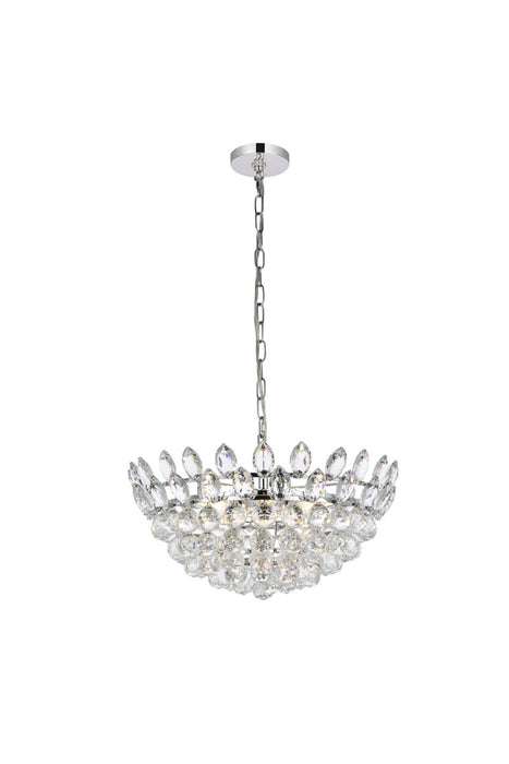 Elegant Lighting 1104D20C Five Light Pendant, Chrome