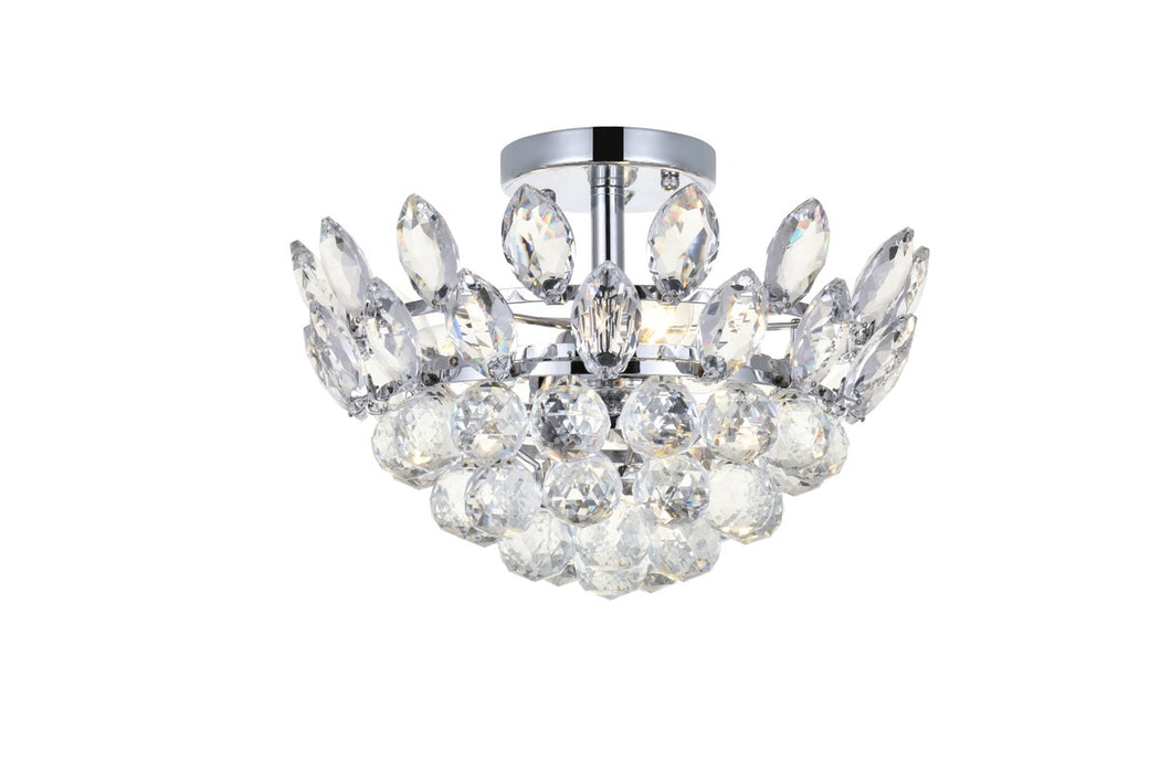 Elegant Lighting 1105F14C Three Light Flush Mount, Chrome