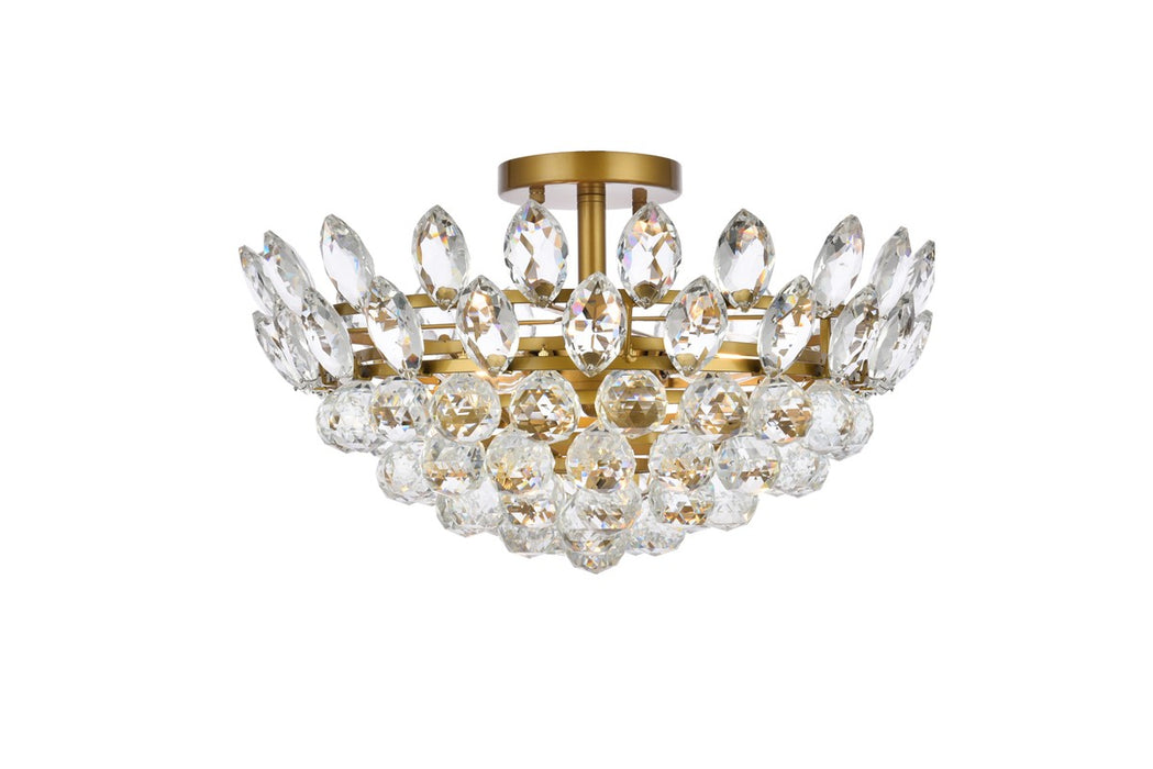Elegant Lighting 1105F18BR Five Light Flush Mount, Brass