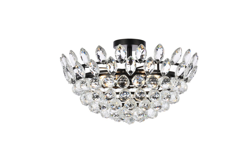 Elegant Lighting 1105F20BK Five Light Flush Mount, Black