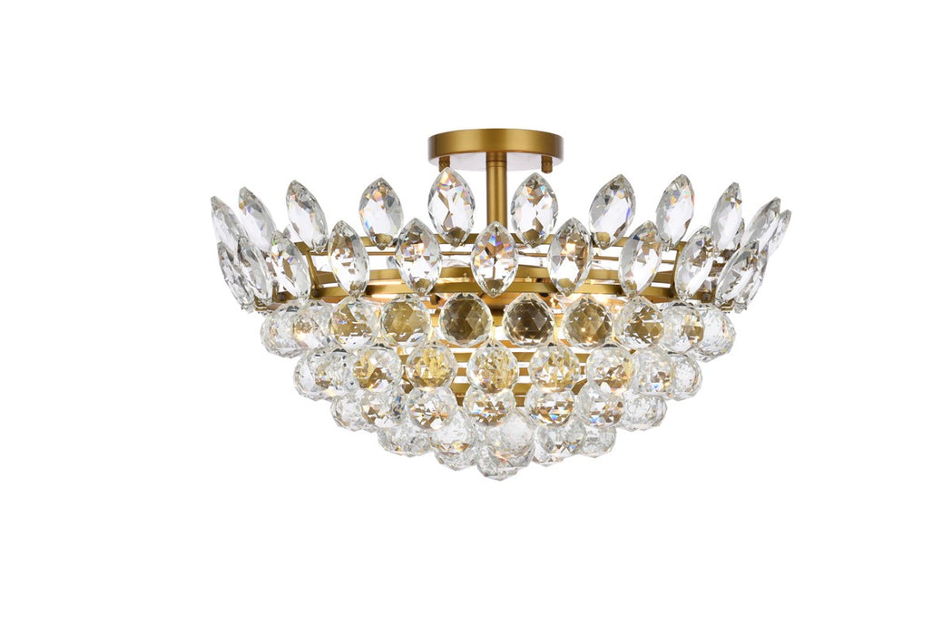 Elegant Lighting 1105F20BR Five Light Flush Mount, Brass