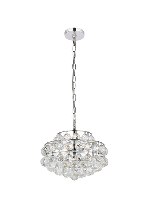 Elegant Lighting 1106D14C Three Light Pendant, Chrome