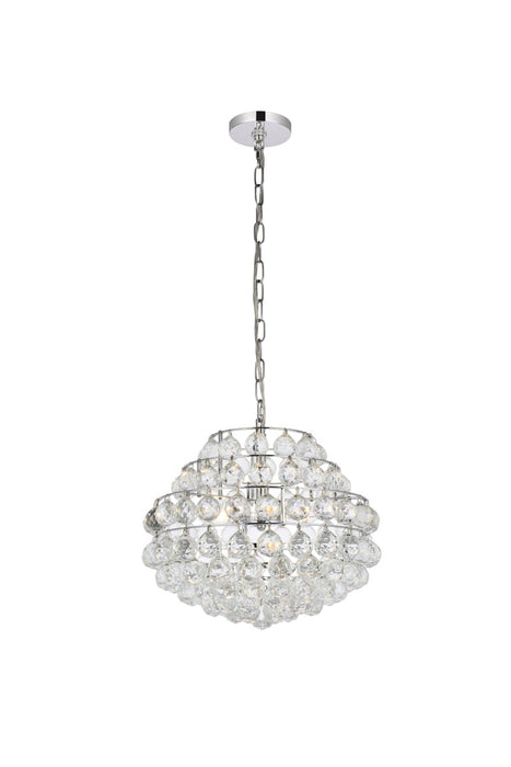 Elegant Lighting 1106D16C Three Light Pendant, Chrome