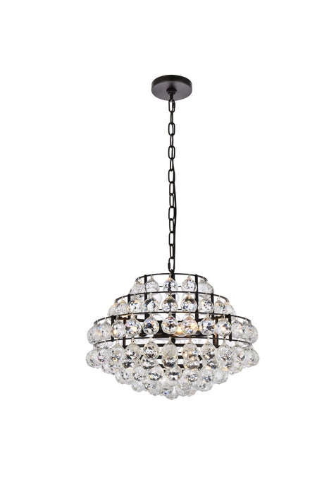 Elegant Lighting 1106D18BK Five Light Pendant, Black