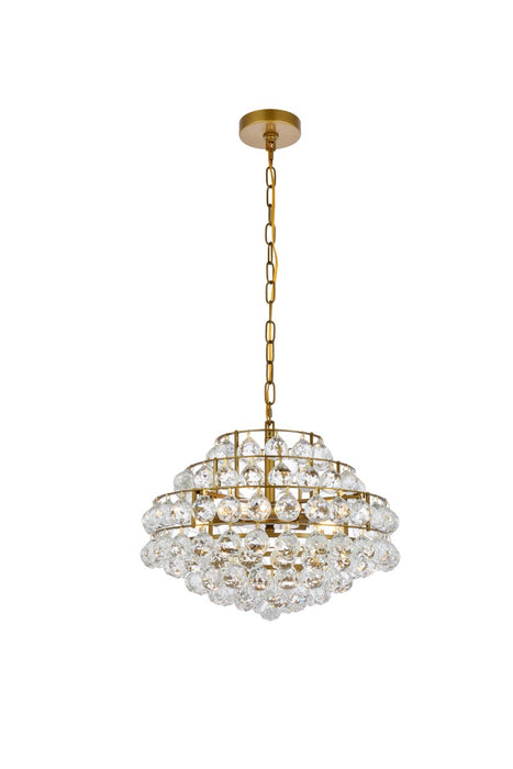 Elegant Lighting 1106D18BR Five Light Pendant, Brass