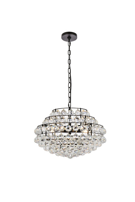 Elegant Lighting 1106D20BK Five Light Pendant, Black