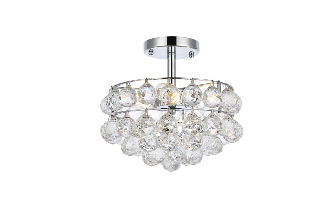Elegant Lighting 1107F12C Three Light Flush Mount, Chrome