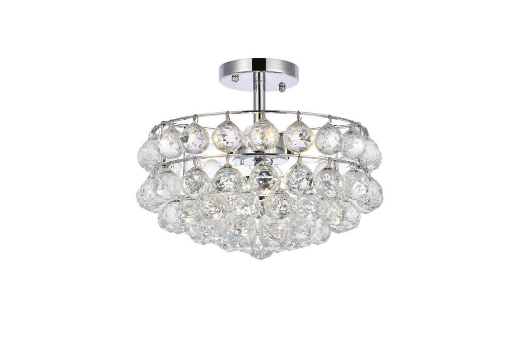 Elegant Lighting 1107F14C Three Light Flush Mount, Chrome