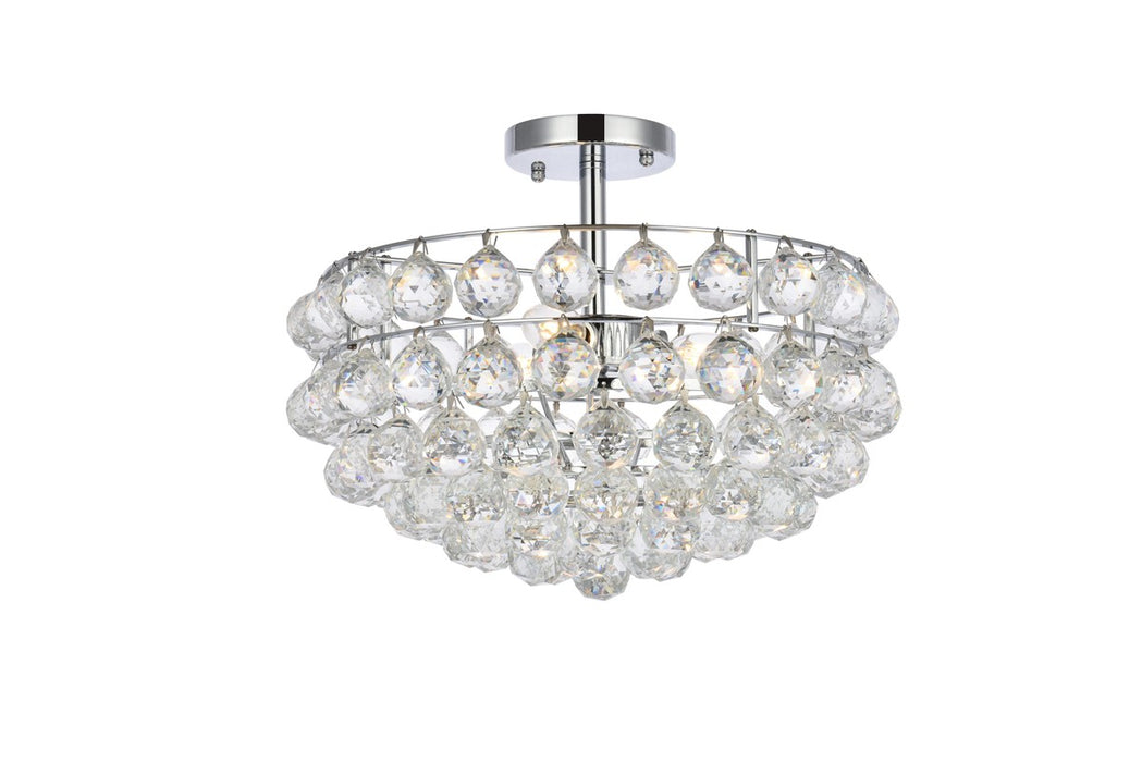 Elegant Lighting 1107F16C Three Light Flush Mount, Chrome