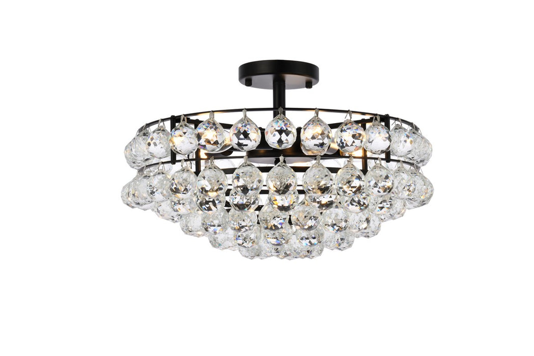 Elegant Lighting 1107F18BK Five Light Flush Mount, Black