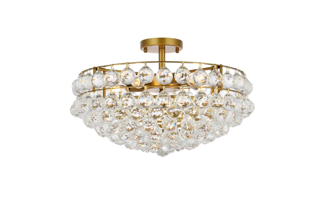 Elegant Lighting 1107F20BR Five Light Flush Mount, Brass