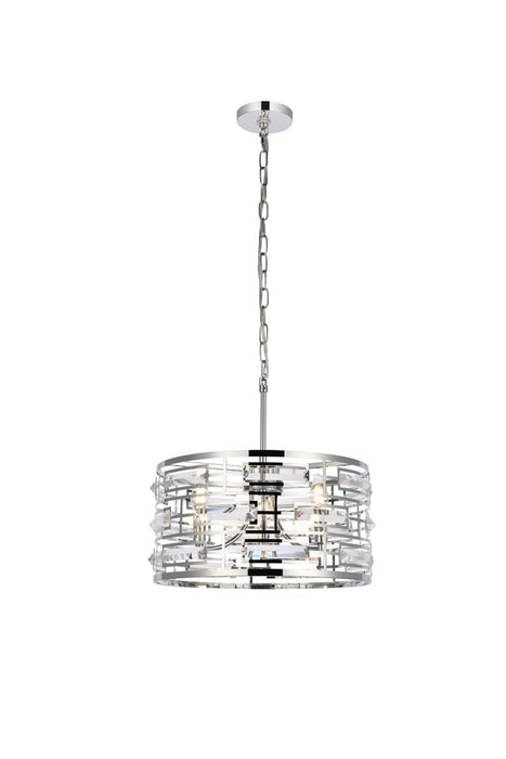 Elegant Lighting 1108D16C Three Light Pendant, Chrome